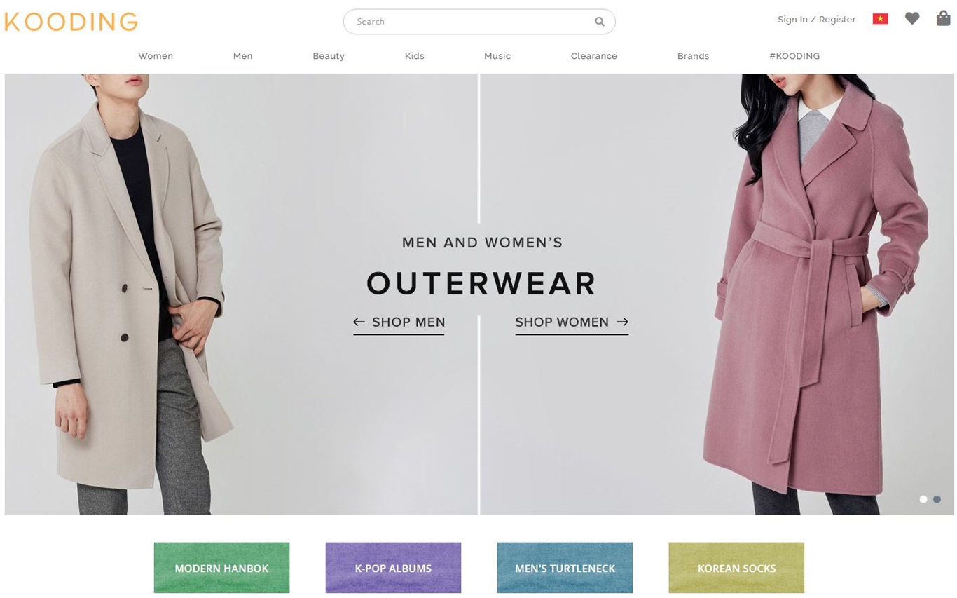 Web bán hàng thời trang Hàn Quốc